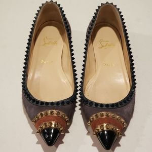 Christian Louboutin Spiked Ponyhair Flats